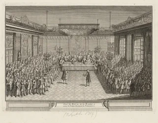 Prunkbankett im Eckparadesaal im Dresdner Schloss am 3. September 1719